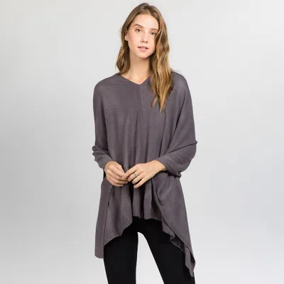 Fashnzfab Solid Versatile Asymmetrical Poncho Wrap / Scarf In Multi