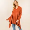 Fashnzfab Solid Versatile Asymmetrical Poncho Wrap / Scarf In Orange