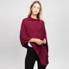 Fashnzfab Solid Versatile Asymmetrical Poncho Wrap / Scarf In Pink