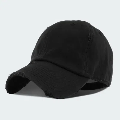 Fashnzfab Solid Vintage Baseball Cap In Black