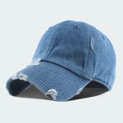Fashnzfab Solid Vintage Baseball Cap In Blue