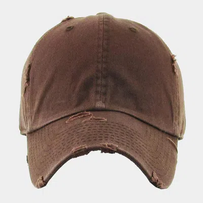 Fashnzfab Solid Vintage Baseball Cap In Brown