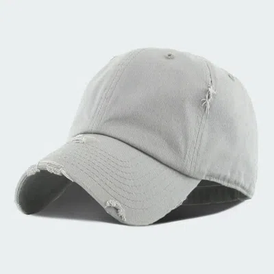Fashnzfab Solid Vintage Baseball Cap In Gray