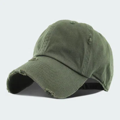 Fashnzfab Solid Vintage Baseball Cap In Green