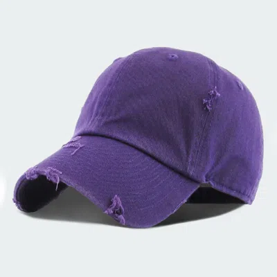 Fashnzfab Solid Vintage Baseball Cap In Purple