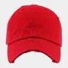 Fashnzfab Solid Vintage Baseball Cap In Red