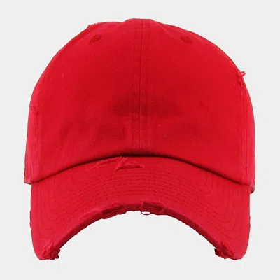 Fashnzfab Solid Vintage Baseball Cap In Red