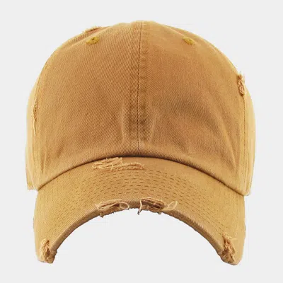 Fashnzfab Solid Vintage Baseball Cap In Yellow