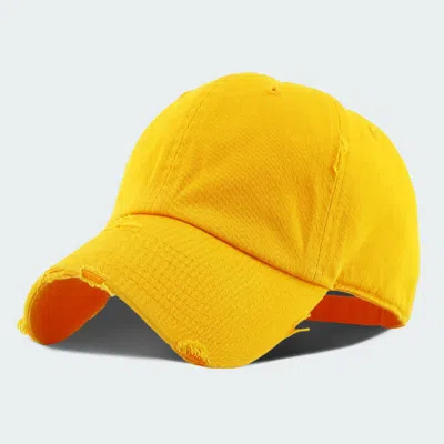 Fashnzfab Solid Vintage Baseball Cap In Yellow