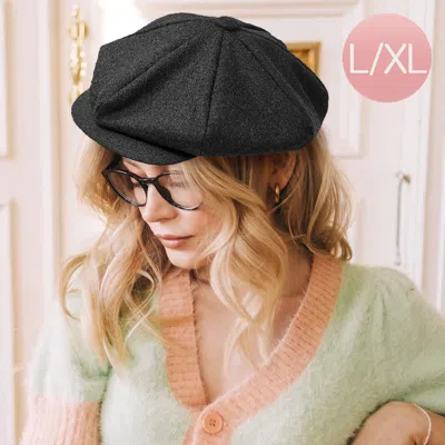 Fashnzfab Solid Wool Newsboy Hat In Gray