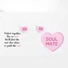 Fashnzfab Soul Mate Message Heart Stud Earrings - Pink In Pink