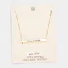 Fashnzfab 'soul Sisters' Horizontal Metal Bar Pendant Necklace In Gold