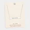 Fashnzfab 'soul Sisters' Horizontal Metal Bar Pendant Necklace In Metallic