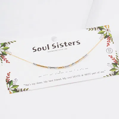 Fashnzfab Soul Sisters Message Morse Code Pendant Necklace In Gold
