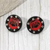 Fashnzfab Sparkle Accent Game Day Bulldog Face Disc Stud Earrings In Black