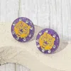 Fashnzfab Sparkle Accent Game Day Tiger Face Disc Stud Earrings In Multi