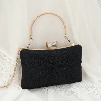 Fashnzfab Sparkle Fabric Evening Clutch Bag / Crossbody Bag In Blue