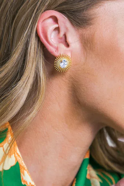 Fashnzfab Sparkle Feminies Venus Earrings In Gold