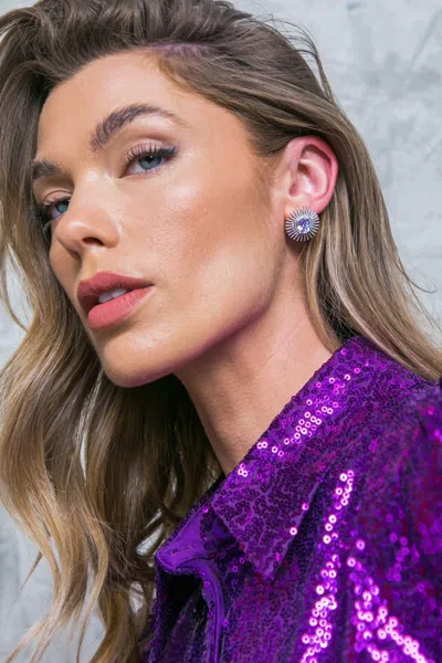 Fashnzfab Sparkle Feminies Venus Earrings In Metallic