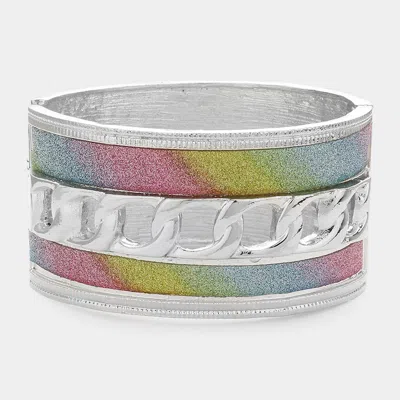 Fashnzfab Sparkle Finish Link Bracelet In Multi