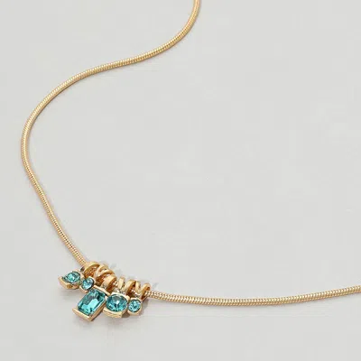 Fashnzfab Sparkling Charm Beaded Skinny Snake Chain Necklace In Gold