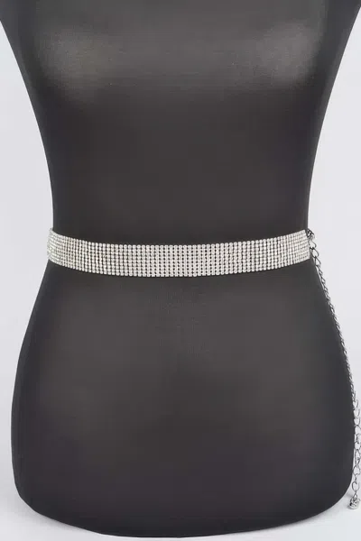 Fashnzfab Sparkling Rhinestone Belt To Elevate Any Outfit In Silver