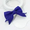 Fashnzfab Sparkly Bling Stone Bow Hair Barrette In Blue