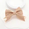 Fashnzfab Sparkly Bling Stone Bow Hair Barrette In Gold