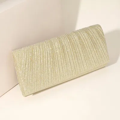 Fashnzfab Sparkly Fabric Evening Clutch / Crossbody Bag In Gold