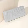 Fashnzfab Sparkly Fabric Evening Clutch / Crossbody Bag In Silver