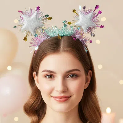 Fashnzfab Sparkly Star Tinsel Party Headband In Multi