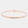 Fashnzfab Special Day Thin Brass Metal Hook Bracelet Rose Gold In Multi