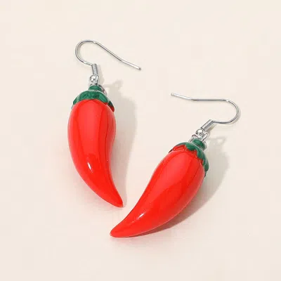 Fashnzfab Spicy Chili Pepper Dangle Earrings In Orange