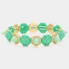 Fashnzfab Spike Cone Stretch Bracelet Mint In Green