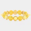 Fashnzfab Spike Cone Stretch Bracelet Yellow In Yellow