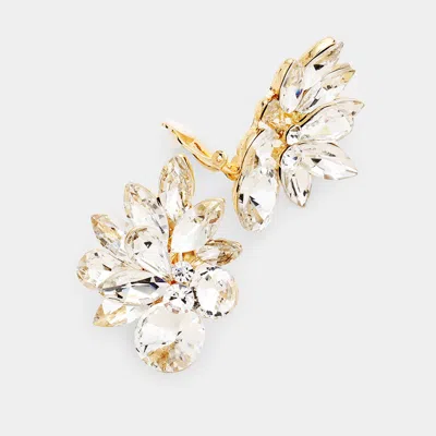 Fashnzfab Spike Leaf Clip On Earrings In Gold