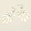 Fashnzfab Splash Metal Leaf Link Dangle Earrings In Multi