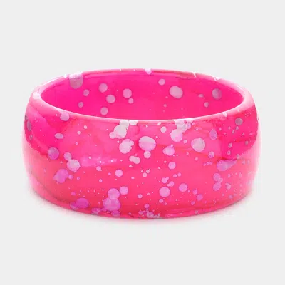 Fashnzfab Splash Print Bangle Bracelet Pink