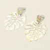 Fashnzfab Splash Tropical Leaf Dangle Earrings In Multi