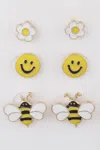 Fashnzfab Spring Time Stud Earrings Set In Multi
