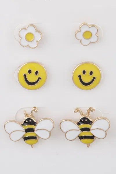 Fashnzfab Spring Time Stud Earrings Set In Multi
