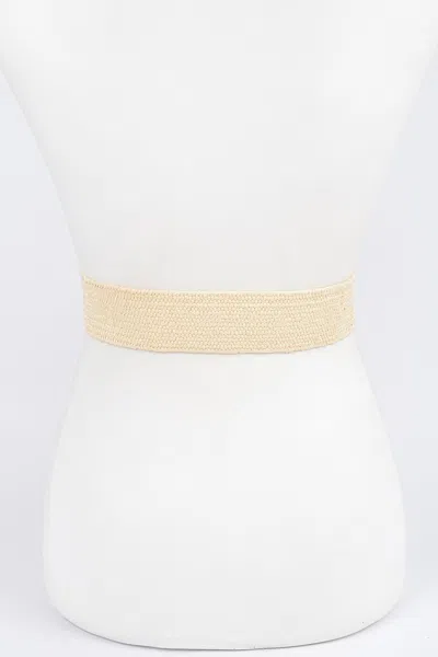 Fashnzfab Square Buckle Stretch Belt In Brown