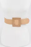 Fashnzfab Square Buckle Stretch Belt In Green