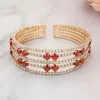 Fashnzfab Square Cut Cz Stone Accented Evening Bracelet Clear, Gold, Siam In Gold