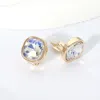 Fashnzfab Square Cut Gem Evening Stud Clip On Earrings In Pattern