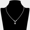 Fashnzfab Square Cz Stone Pendant Drop Rhinestone Paved Necklace In Multi