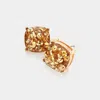 Fashnzfab Square Druzy Stud Earrings - Gold In Gold