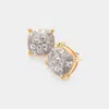 Fashnzfab Square Druzy Stud Earrings - Silver In Silver