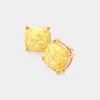 Fashnzfab Square Druzy Stud Earrings - Yellow In Gold
