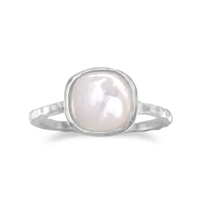 Fashnzfab Square Mother Of Pearl Ring In Pink